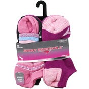 Wholesale - 10pk GIRLS PINK SE RANDOM KNIT STRIPE NS SOCKS W/BONUS SIZE 9-11, UPC: 193159198763